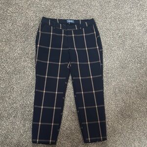 Old Navy Men's Black and Tan Plaid Dress Pants